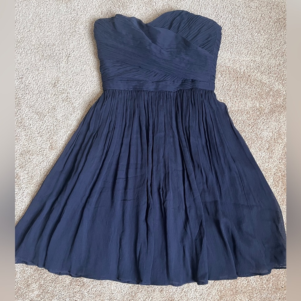 J. Crew Navy Blue Strapless Dress - Size 0